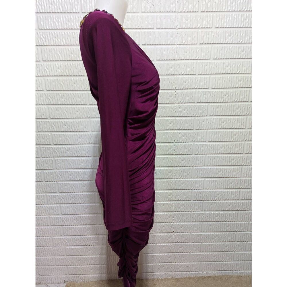 Cache Women's Purple Solid One Beaded Shoulder 80… - image 8